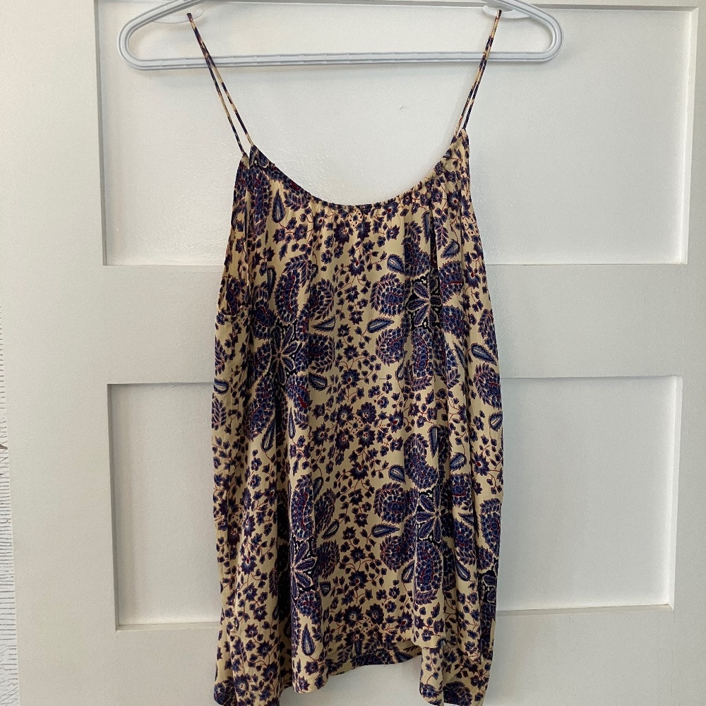 100% silk flower print camisole Tucker size small